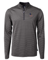 Delaware Fightin' Blue Hens College Vault Cutter & Buck Virtue Eco Pique Micro Stripe Recycled Mens Big & Tall Quarter Zip BLEG_MANN_HG 