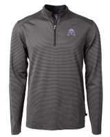 Northwestern Wildcats College Vault Cutter & Buck Virtue Eco Pique Micro Stripe Recycled Mens Big & Tall Quarter Zip BLEG_MANN_HG 