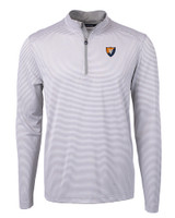 Illinois Fighting Illini College Vault Cutter & Buck Virtue Eco Pique Micro Stripe Recycled Mens Big & Tall Quarter Zip POLWH_MANN_HG 
