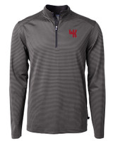 Western Kentucky Hilltoppers College Vault Cutter & Buck Virtue Eco Pique Micro Stripe Recycled Mens Big & Tall Quarter Zip BLEG_MANN_HG 