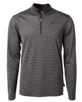New Mexico State Aggies College Vault Cutter & Buck Virtue Eco Pique Micro Stripe Recycled Mens Big & Tall Quarter Zip BLEG_MANN_HG 