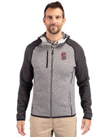 Stanford Cardinal - Cutter & Buck Mainsail Full Zip Hooded Mens Jacket Polished Heather/Charcoal Heather Front