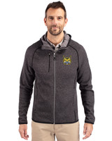 Quinnipiac Bobcats Cutter & Buck Mainsail Full Zip Hooded Mens Jacket Charcoal Heather Front