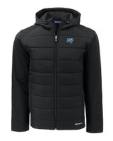 Middle Tennessee Blue Raiders Cutter & Buck Evoke Hybrid Eco Softshell Recycled Full Zip Mens Big & Tall Hooded Jacket BL_MANN_HG 