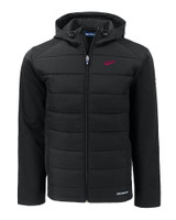 New Mexico State Aggies College Vault Cutter & Buck Evoke Hybrid Eco Softshell Recycled Full Zip Mens Big & Tall Hooded Jacket BL_MANN_HG 