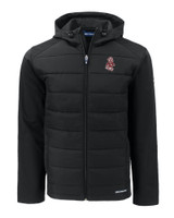 Washington State Cougars College Vault Cutter & Buck Evoke Hybrid Eco Softshell Recycled Full Zip Mens Big & Tall Hooded Jacket BL_MANN_HG 1