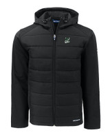 Portland State Vikings College Vault Cutter & Buck Evoke Hybrid Eco Softshell Recycled Full Zip Mens Big & Tall Hooded Jacket BL_MANN_HG 