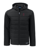 Southern Illinois Salukis College Vault Cutter & Buck Evoke Hybrid Softshell Recycled Full Zip Mens Hooded Jacket BL_MANN_HG 