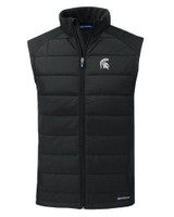 Michigan State Spartans Cutter & Buck Evoke Hybrid Eco Softshell Recycled Mens Full Zip Vest BL_MANN_HG 1