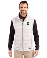 Charlotte 49ers Cutter & Buck Evoke Hybrid Softshell Recycled Mens Full Zip Vest CONCRETE Front