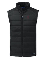 Southern Illinois Salukis College Vault Cutter & Buck Evoke Hybrid Softshell Recycled Mens Full Zip Vest BL_MANN_HG 