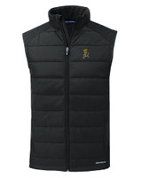 Wichita State Shockers College Vault Cutter & Buck Evoke Hybrid Eco Softshell Recycled Mens Full Zip Vest BL_MANN_HG 1