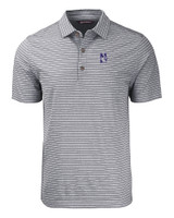 Northwestern Wildcats Cutter & Buck Forge Eco Heather Stripe Stretch Recycled Mens Big & Tall Polo BLH_MANN_HG 
