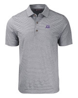 Northwestern Wildcats College Vault Cutter & Buck Forge Eco Heather Stripe Stretch Recycled Mens Big & Tall Polo BLH_MANN_HG 