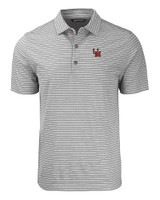 Ole Miss Rebels College Vault Cutter & Buck Forge Eco Heather Stripe Stretch Recycled Mens Polo EGH_MANN_HG 