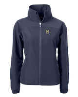 Navy Midshipmen Cutter & Buck Charter Eco Recycled Womens Full-Zip Jacket NVBU_MANN_HG 