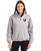 Illinois Fighting Illini College Vault Cutter & Buck Charter Eco Recycled Womens Full-Zip Jacket Polished Medium Gray Front