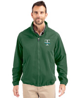 Tulane Green Wave College Vault Cutter & Buck Charter Eco Recycled Mens Full-Zip Jacket Hunter Green Front
