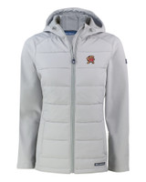 Maryland Terrapins Cutter & Buck Evoke Hybrid Eco Softshell Recycled Full Zip Womens Hooded Jacket CNC_MANN_HG 1