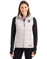 Villanova Wildcats Cutter & Buck Evoke Hybrid Softshell Recycled Womens Full Zip Vest CONCRETE Front
