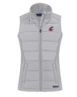 Washington State Cougars Cutter & Buck Evoke Hybrid Eco Softshell Recycled Womens Full Zip Vest CNC_MANN_HG 1