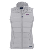 NYU Violets Cutter & Buck Evoke Hybrid Eco Softshell Recycled Womens Full Zip Vest CNC_MANN_HG 1