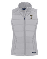 GA Tech Yellow Jackets College Vault Cutter & Buck Evoke Hybrid Eco Softshell Recycled Womens Full Zip Vest CNC_MANN_HG 1