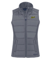 George Mason Patriots College Vault Cutter & Buck Evoke Hybrid Eco Softshell Recycled Womens Full Zip Vest EG_MANN_HG 1