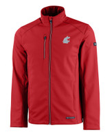 Washington State Cougars Cutter & Buck Evoke Eco Softshell Recycled Full Zip Mens Jacket CDR_MANN_HG 1