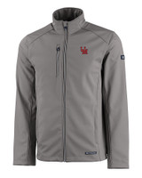 Ole Miss Rebels College Vault Cutter & Buck Evoke Softshell Recycled Full Zip Mens Jacket EG_MANN_HG 