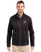 Portland State Vikings College Vault Cutter & Buck Evoke Softshell Recycled Full Zip Mens Jacket Black Front