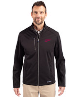 New Mexico State Aggies College Vault Cutter & Buck Evoke Recycled Honeycomb Fleece Mens Full Zip Jacket Black Front