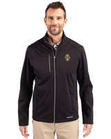 Idaho Vandals Cutter & Buck Evoke Softshell Recycled Full Zip Mens Jacket Black Front