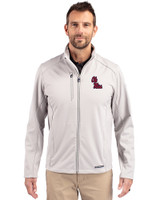 Ole Miss Rebels Cutter & Buck Evoke Softshell Recycled Full Zip Mens Jacket CONCRETE Front