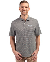 Eastern Kentucky Colonels Cutter & Buck Forge Eco Double Stripe Stretch Recycled Mens Big &Tall Polo Black/White Front