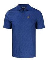 Navy Midshipmen Cutter & Buck Pike Eco Pebble Print Stretch Recycled Mens Polo NVBU_MANN_HG 
