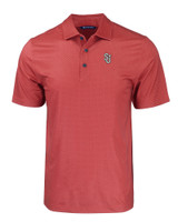 St Johns Red Storm Cutter & Buck Pike Eco Tonal Geo Print Stretch Recycled Mens Big & Tall Polo CDR_MANN_HG 1