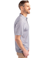 Quinnipiac Bobcats Cutter & Buck Pike Eco Tonal Geo Print Stretch Recycled Mens Big & Tall Polo Elemental Grey Side