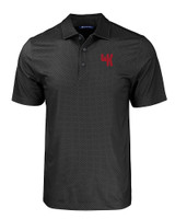 Western Kentucky Hilltoppers College Vault Cutter & Buck Pike Eco Tonal Geo Print Stretch Recycled Mens Big & Tall Polo BL_MANN_HG 