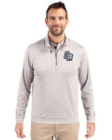 San Antonio Missions Cutter & Buck Stealth Heathered Quarter Zip Mens Pullover Polished Medium Gray Front