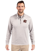Sacramento River Cats Cutter & Buck Stealth Heathered Mens Quarter Zip Polished Medium Gray Front