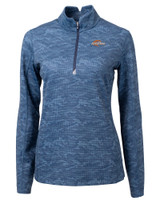 Pepperdine Waves Cutter & Buck Traverse Camo Print Stretch Quarter Zip Womens Pullover NVBU_MANN_HG 1