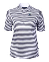 West Michigan Whitecaps Cutter & Buck Virtue Eco Pique Stripe Recycled Womens Top NVBU_MANN_HG 1