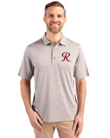 Tacoma Rainiers Cutter & Buck Forge Pencil Stripe Stretch Mens Polo Polished Medium Gray Front