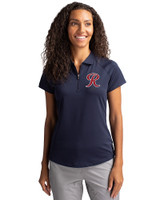 Tacoma Rainiers Cutter & Buck Forge Stretch Womens Short Sleeve Polo Liberty Navy Front