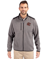 Sacramento River Cats Cutter & Buck Cascade Eco Fleece Mens Full Zip Jacket Elemental Grey/Black Front