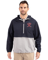 Tacoma Rainiers Cutter & Buck Charter Eco Recycled Mens Anorak Jacket Navy Blue/Polished Front