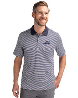 West Michigan Whitecaps Cutter & Buck Forge Tonal Stripe Stretch Mens Big and Tall Polo Liberty Navy Front