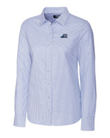 West Michigan Whitecaps Cutter & Buck Stretch Oxford Stripe Womens Long Sleeve Dress Shirt LTB_MANN_HG 1