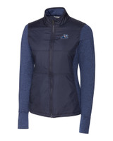 West Michigan Whitecaps Cutter & Buck Stealth Hybrid Quilted Womens Full Zip Windbreaker Jacket LYN_MANN_HG 1